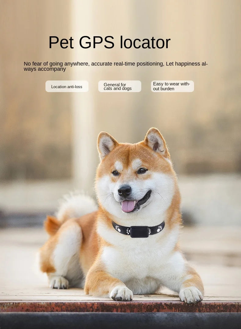 Waterproof GPS Pet Tracker Collar β Adjustable, Real-Time Location, Remote Tracking for Dogs & Cats