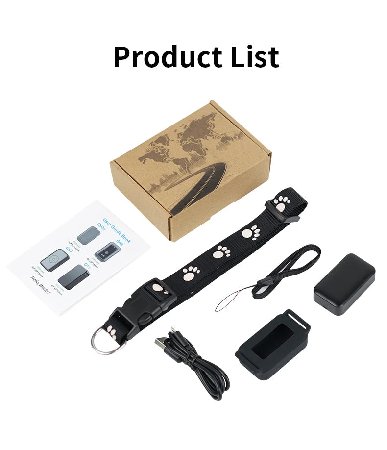 Waterproof GPS Pet Tracker Collar β Adjustable, Real-Time Location, Remote Tracking for Dogs & Cats