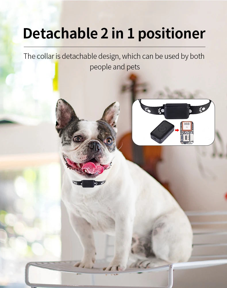 Waterproof GPS Pet Tracker Collar β Adjustable, Real-Time Location, Remote Tracking for Dogs & Cats
