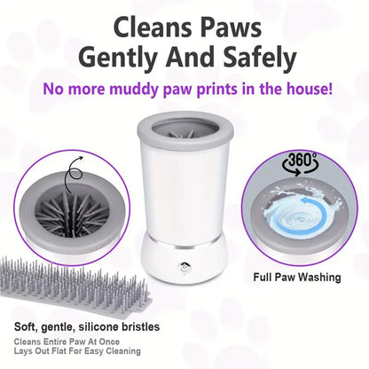 🐾 Pawtimate Clean™ – USB Rechargeable Automatic Dog Paw Washer & Massager with Soft Silicone Bristles