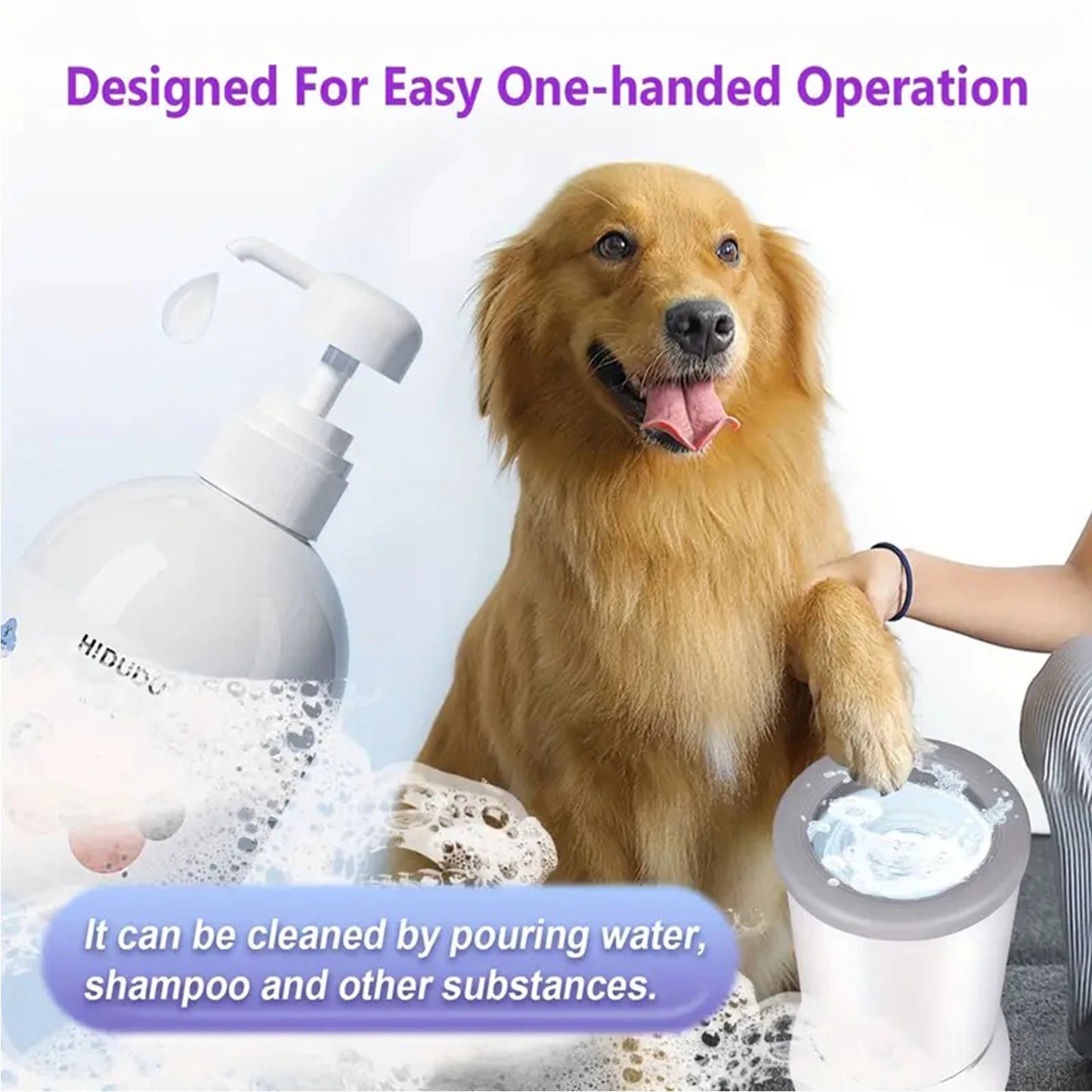 🐾 Pawtimate Clean™ – USB Rechargeable Automatic Dog Paw Washer & Massager with Soft Silicone Bristles