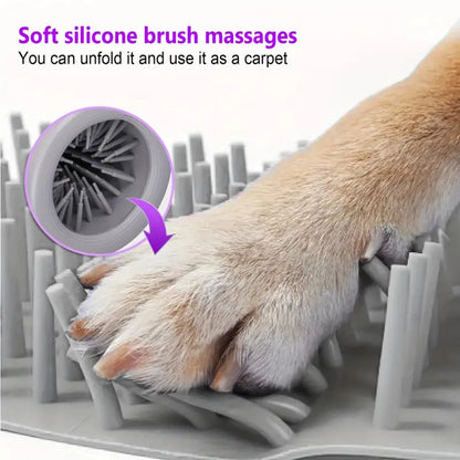 🐾 Pawtimate Clean™ – USB Rechargeable Automatic Dog Paw Washer & Massager with Soft Silicone Bristles